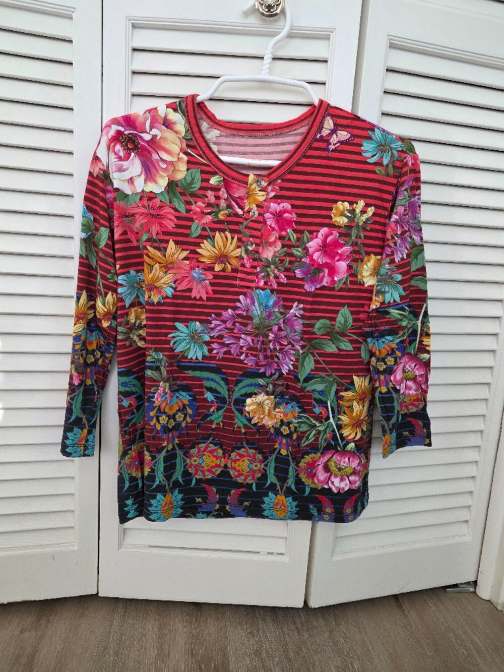 Johnny Was Flora Strip Tee